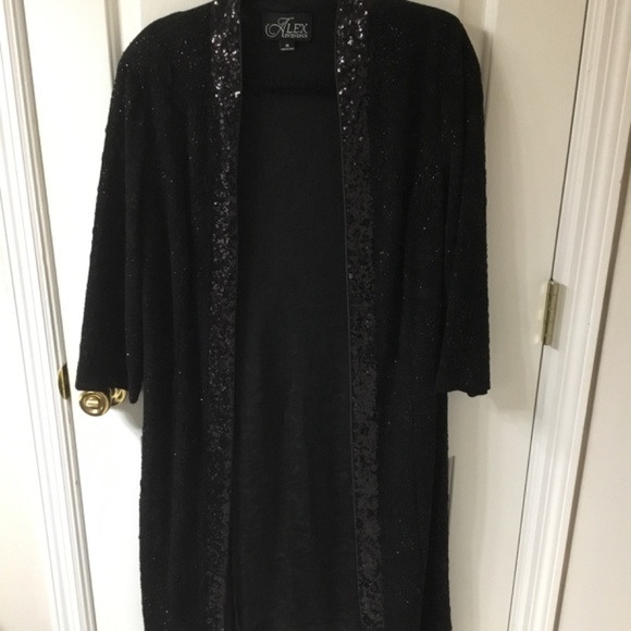 2Piece Alex Evenings Black Dress with Gorgeous Topper, NWT, Size 16 - Picture 5 of 16